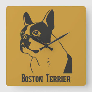 Reloj Cuadrado Boston Terrier