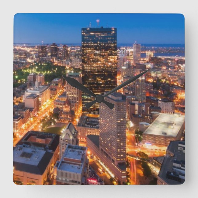 Reloj Cuadrado Boston's skyline at dusk (Anverso)