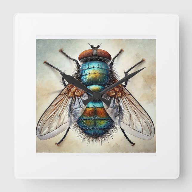 Reloj Cuadrado Bot fly 160724IREF215 - Watercolor (Anverso)