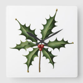 RELOJ CUADRADO BOTANICAL HOLLY
