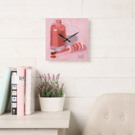 Reloj Cuadrado Botella abierta