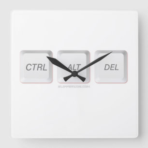 Reloj Cuadrado Botones CTRL ALT DEL de SlipperyJoe tres teclas bl