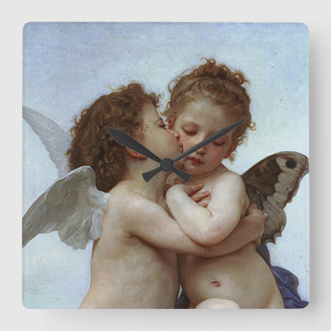 Reloj Cuadrado Bouguereau's L'Amour et Psyche, enfants (Cupid) (Anverso)