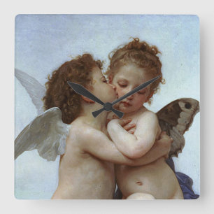 Reloj Cuadrado Bouguereau's L'Amour et Psyche, enfants (Cupid)