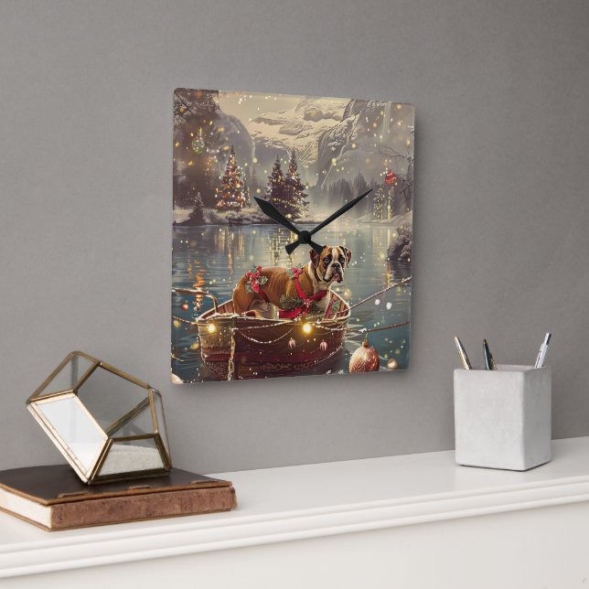 Reloj Cuadrado Boxer Navidades Festividad (Oficina)