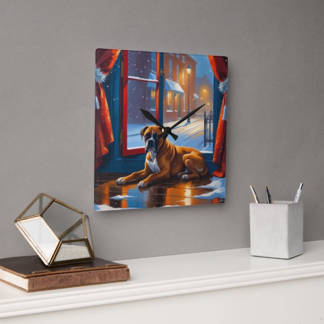 Reloj Cuadrado Boxer with Christmas Lights Holiday (Oficina)