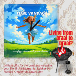 Reloj Cuadrado BRAAI Meme Afrikaans Saffa Expat Afrikaanse Humor