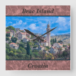 Reloj Cuadrado Brac Island Croatia Wall Clock