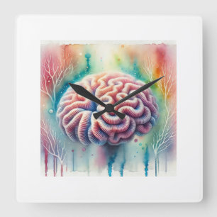 Reloj Cuadrado Brain Coral 130724AREF114 - Watercolor
