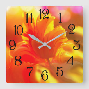 Reloj Cuadrado Brasa de tulipán