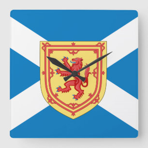 Reloj Cuadrado Brazos y bandera reales de Escocia