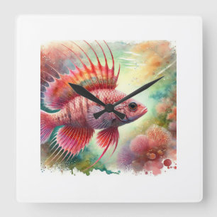 Reloj Cuadrado Breca Fish 190724AREF121 - Watercolor