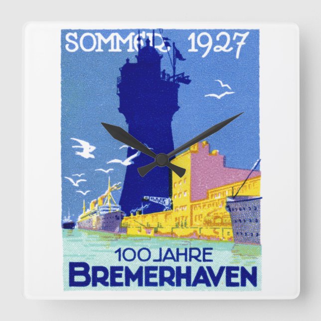 Reloj Cuadrado Bremerhaven Alemania 1927 (Anverso)