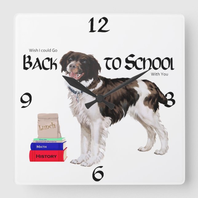 Reloj Cuadrado Bretaña de nuevo a escuela (Anverso)