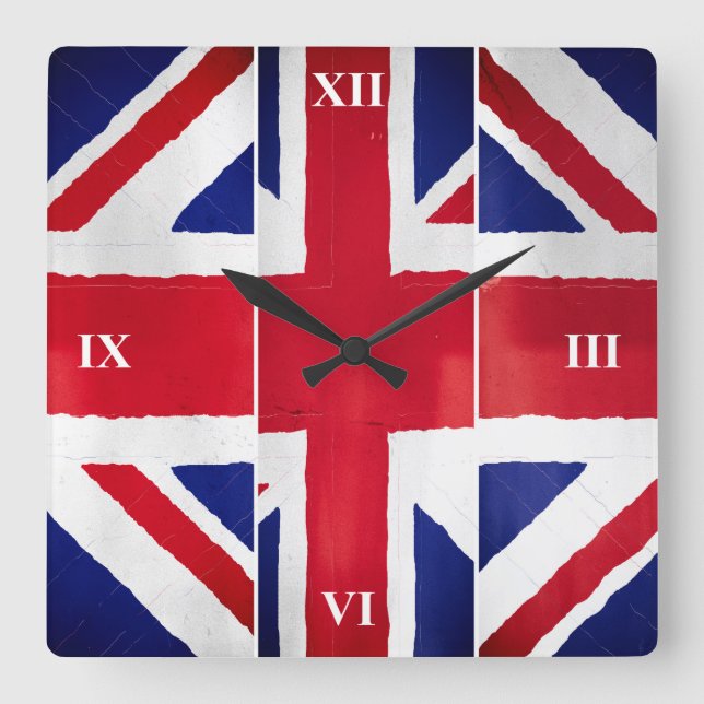 Reloj Cuadrado Brexit UK (Anverso)