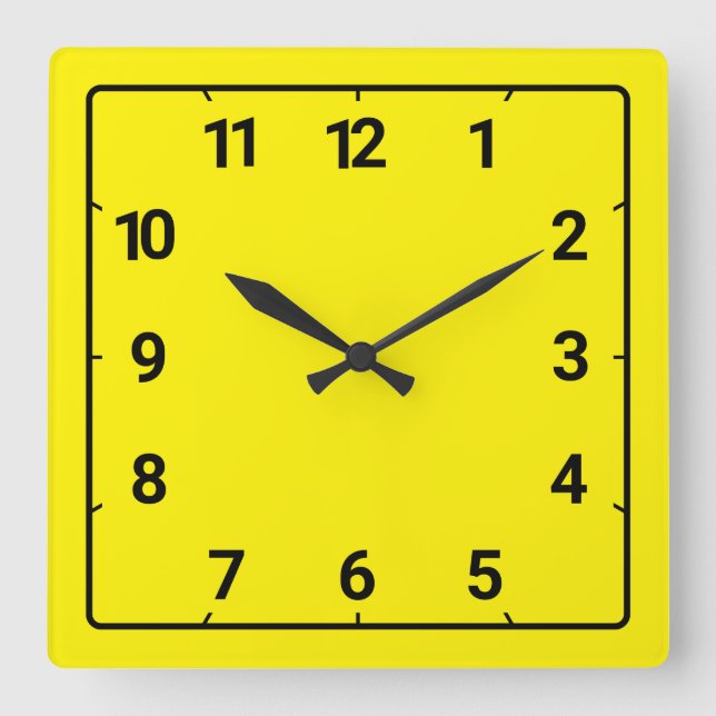 Reloj Cuadrado Bright yellow (Anverso)