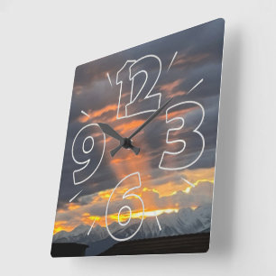 Reloj Cuadrado Brillando