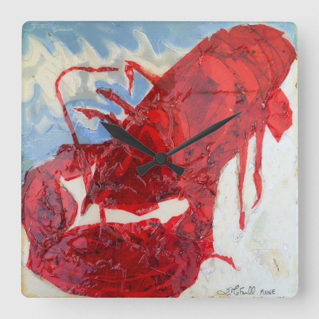 Reloj Cuadrado Brilliant Maine Lobster (Anverso)