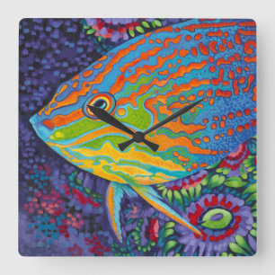 Reloj Cuadrado Brilliant Tropical Fish I
