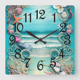 Reloj Cuadrado Brisa Oceánica 
