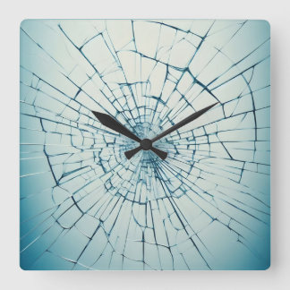 Reloj Cuadrado broken glass, cracked
