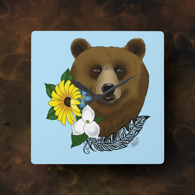 Reloj Cuadrado Brown Bear (Subido por el creador)