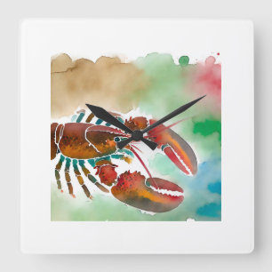 Reloj Cuadrado Brown Lobster 180724AREF122 - Watercolor