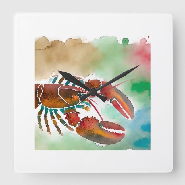 Reloj Cuadrado Brown Lobster 180724AREF122 - Watercolor (Anverso)