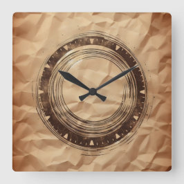 Reloj Cuadrado brown paper circle spot