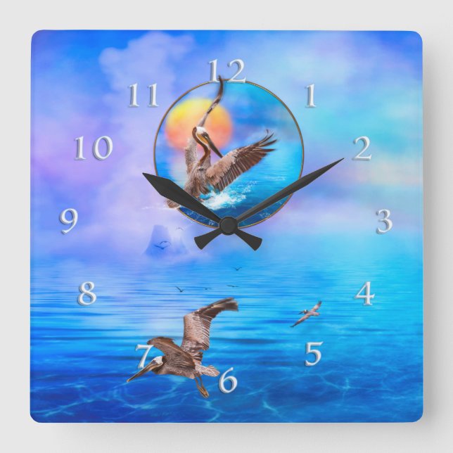 Reloj Cuadrado Brown Pelicans SUN KISSELAND (Anverso)