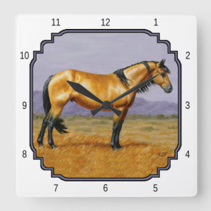Reloj Cuadrado Bucksin Wilse Horse Mustang Stallion