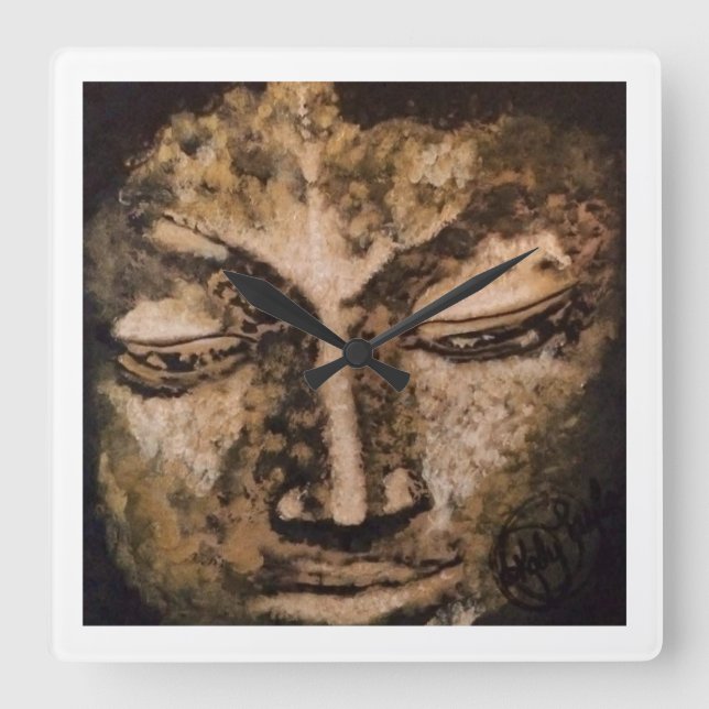 Reloj Cuadrado Buda de oro (Anverso)