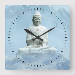 Reloj Cuadrado Buda en las nubes