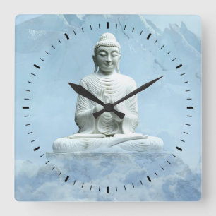 Reloj Cuadrado Buda en las nubes