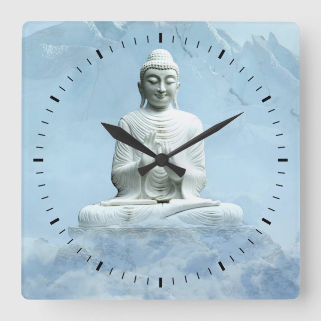Reloj Cuadrado Buda en las nubes (Anverso)