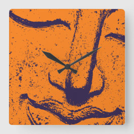 Reloj Cuadrado Buddha Face Zen Harmony Buddhahood Naranja