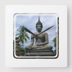 Reloj Cuadrado Buddha Statue Wall Clock