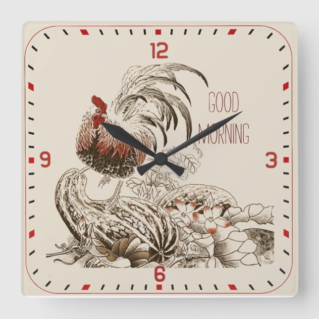 Reloj Cuadrado Buenos días (Anverso)