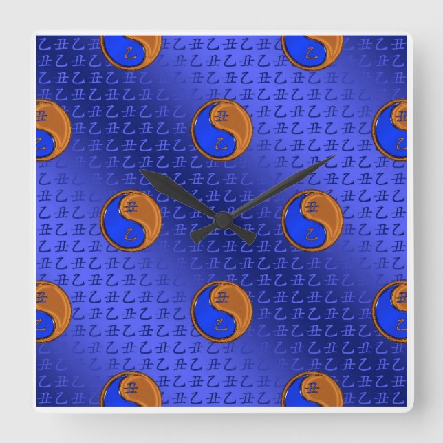 Reloj Cuadrado Buey de Madera (Anverso)