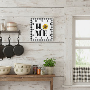 Reloj Cuadrado Bufalo cheque girasol "Hogar"  