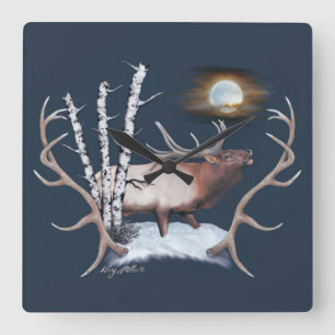 Reloj Cuadrado Bugling Elk