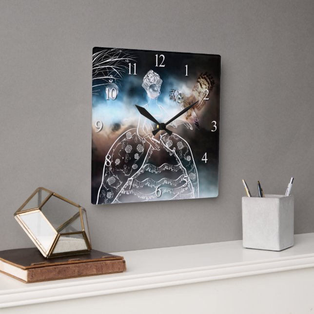 Reloj Cuadrado Búho Nocturno (Oficina)