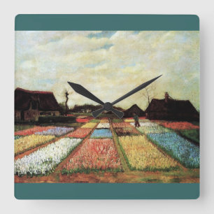 Reloj Cuadrado Bulb Fields by Vincent van Gogh.
