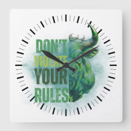 Reloj Cuadrado Bull design | Reminder | Motivation