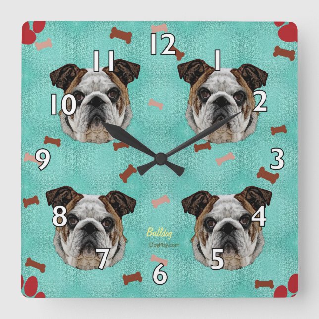 Reloj Cuadrado Bulldog (Anverso)