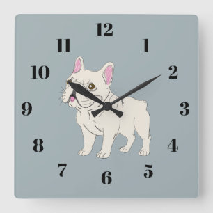 Reloj Cuadrado Bulldog Francés