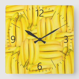 Reloj Cuadrado Bunches of banana pattern