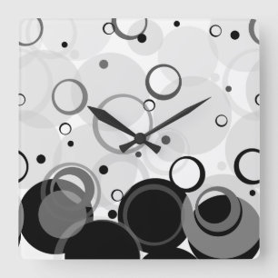 Reloj Cuadrado Burbujas, champán [baile en círculo]