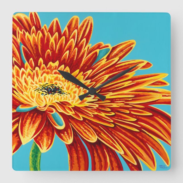 Reloj Cuadrado Burbujas de color I (Anverso)