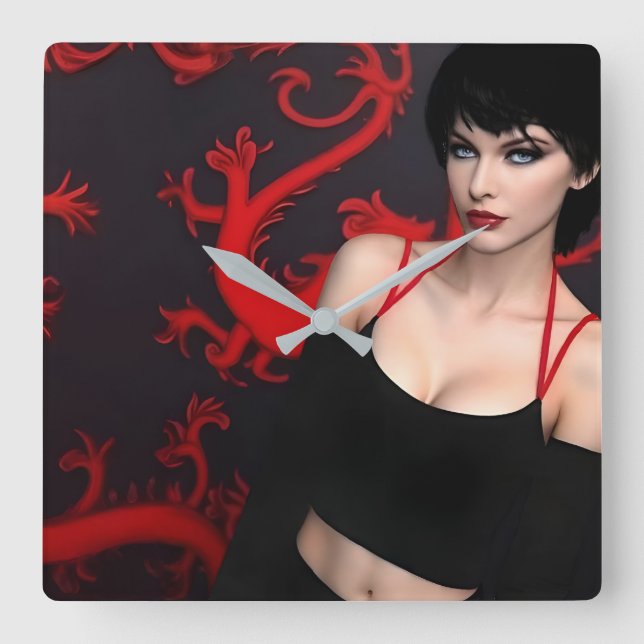 Reloj Cuadrado Burnt Out Souls wall clock (Anverso)